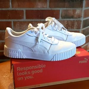 Puma White Leather Sneakers